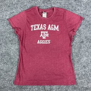 Texas A&M Aggies T-Shirt Womens Size L Maroon Graphic Short Sleeve College
